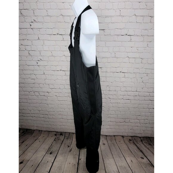 Lift Seven Black Front Zip Adjustable Lined Padded Snow Bib Pants Large L - Picture 12 of 14